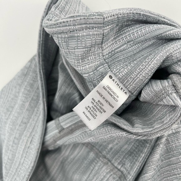Athleta Chat to Town High Rise Jacquard Mesh Cropped Gray‎ Leggings Women's Med - Picture 5 of 8